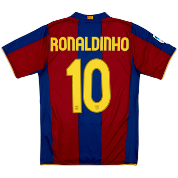 2007-08 Barcelona Home Shirt Ronaldinho #10 - 8/10 - (S)