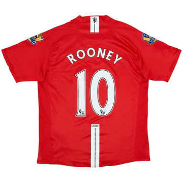 2007-09 Manchester United Home Shirt Rooney #10 - 8/10 - (M)