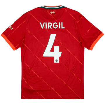 2021-22 Liverpool Home Shirt Virgil #4 - 6/10 - (M)