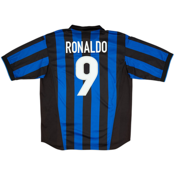 1998-99 Inter Milan Home Shirt Ronaldo #9 - 8/10 - (L)