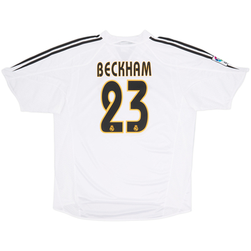 2004-05 Real Madrid Home Shirt Beckham #23 - 9/10 - (XL)