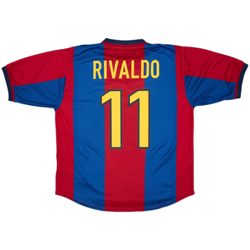 1998-00 Barcelona Home Shirt Rivaldo #11 - 9/10 - (L)