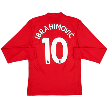 2017-18 Manchester United Home L/S Shirt Ibrahimovic #10 - 9/10 - (S)