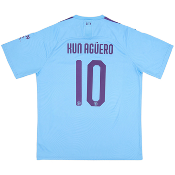 2019-20 Manchester City Home Shirt Kun Aguero #10 - 9/10 - (XXL)