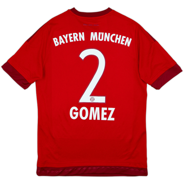 Camiseta de local del Bayern Munich 2015-16 Gomez #2 - 7/10 - (XL Niños)