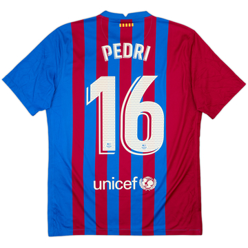 2021-22 Barcelona Home Shirt Pedri #16 - 8/10 - (M)