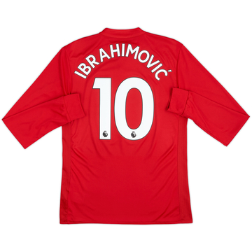 2017-18 Manchester United Home L/S Shirt Ibrahimovic #10 - 10/10 - (S)