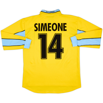 1999-00 Lazio Third L/S Shirt Simeone #14 - 5/10 - (M)