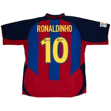 2003-04 Barcelona Home Shirt Ronaldinho #10 - 8/10 - (XL)
