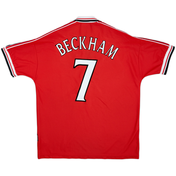 1998-00 Manchester United Home Shirt Beckham #7 - 8/10 - (XL)