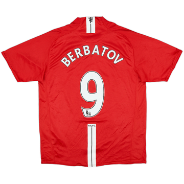 2007-09 Manchester United Home Shirt Berbatov #9 - 6/10 - (M)