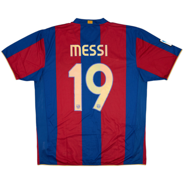 2007-08 Barcelona Home Shirt Messi #19 - 8/10 - (XL)