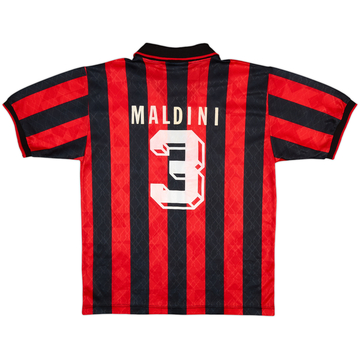 1994-95 AC Milan Home Shirt Maldini #3 - 7/10 - (L)