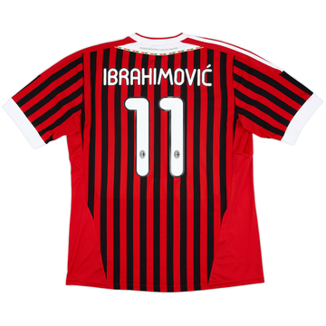 2011-12 AC Milan Home Shirt Ibrahimovic #11 - 6/10 - (XL)