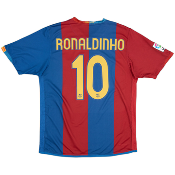 2006-07 Barcelona Home Shirt Ronaldinho #10 - 9/10 - (L)