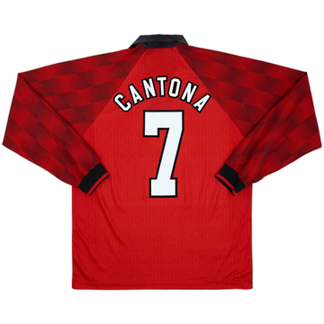 1996-98 Manchester United Home L/S Shirt Cantona #7 - 8/10 - (L)