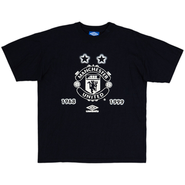 1998-99 Manchester United Umbro CL Cotton Tee - 8/10 - (S)