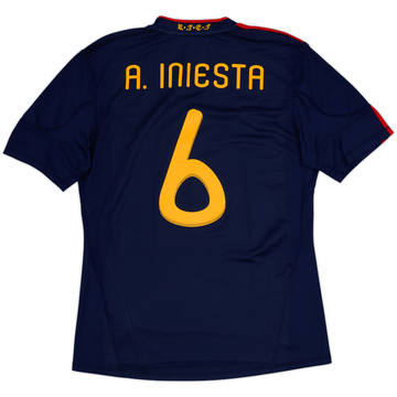 2010-11 Spain Away Shirt A.Iniesta #6 - 8/10 - (L)