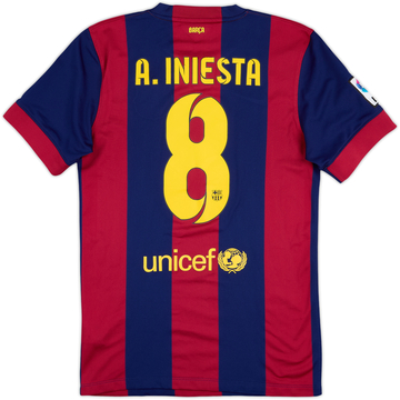 2014-15 Barcelona Home Shirt A.Iniesta #8 - 6/10 - (S)