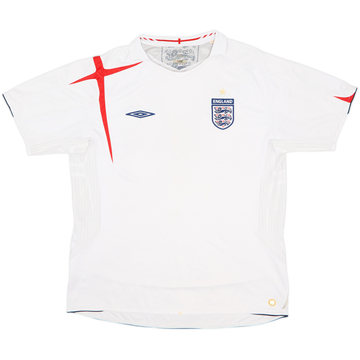 2005-07 England Home Shirt - 5/10 - (XL)