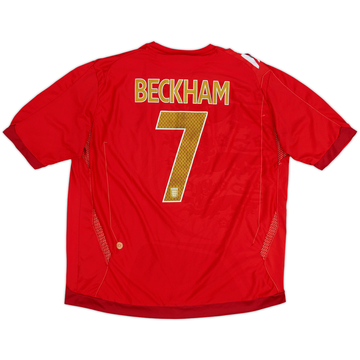 2006-08 England Away Shirt Beckham #7 - 5/10 - (XXL)