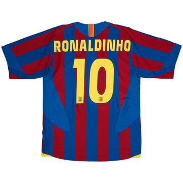 2005-06 Barcelona Home Shirt Ronaldinho #10 - 8/10 - (M)
