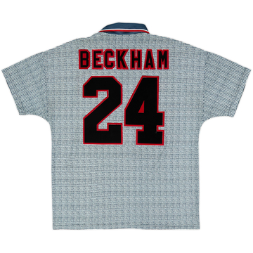 1995-96 Manchester United Away Shirt Beckham #24 - 9/10 - (L)