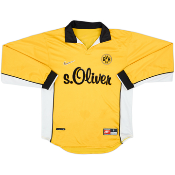 1998-00 Borussia Dortmund Home L/S Shirt Heinrich #6 - 4/10 - (S)