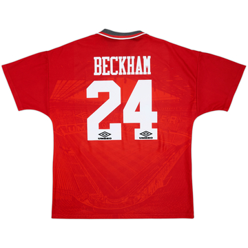 1994-96 Manchester United Home Shirt Beckham #24 - 7/10 - (XL)