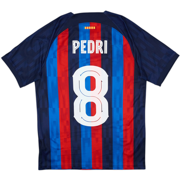 2022-23 Barcelona Home Shirt Pedri #8 - 9/10 - (M)
