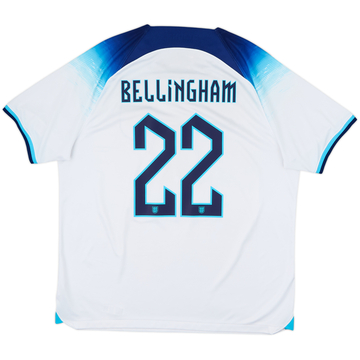 2022-23 England Home Shirt Bellingham #22 - 6/10 - (XL)