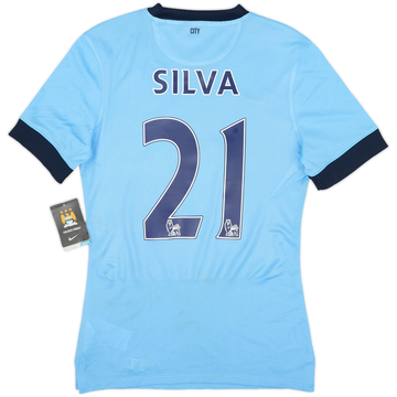 2014-15 Manchester City Authentic Home Shirt Silva #21 (S)