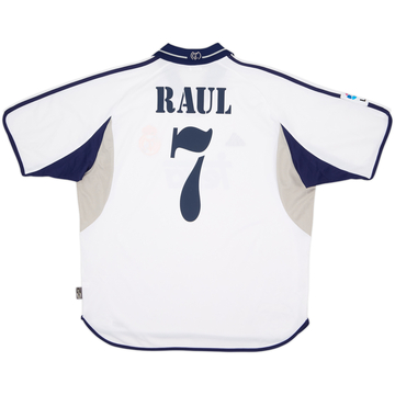 2000-01 Real Madrid Home Shirt Raul #7 - 8/10 - (XL)