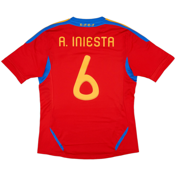 2010-11 Spain Home Shirt A.Iniesta #6 - 8/10 - (L)