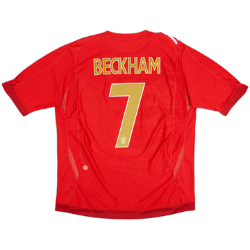 2006-08 England Away Shirt Beckham #7 - 5/10 - (XL)