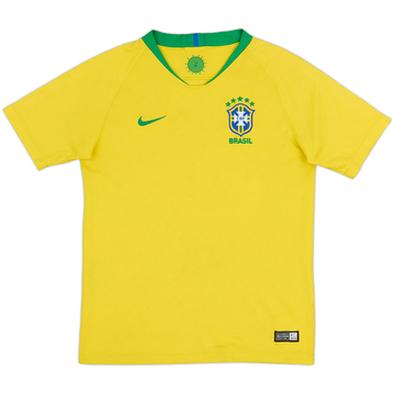 2018-19 Brazil Home Shirt - 5/10 - (L.Boys)