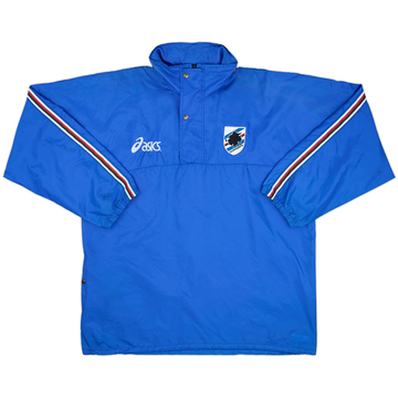 2003-04 Sampdoria Asics 1/4 Zip Hooded Rain Jacket - 7/10 - (L)