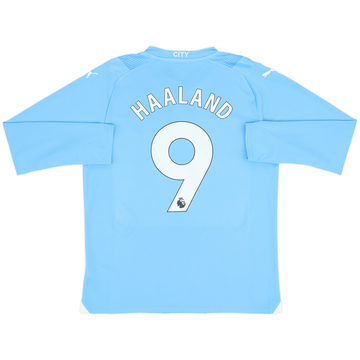 2023-24 Manchester City Home L/S Shirt Haaland #9 - 10/10 - (L)