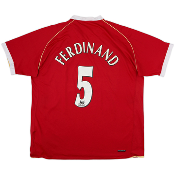 2006-07 Manchester United Home Shirt Ferdinand #5 - 5/10 - (XL)