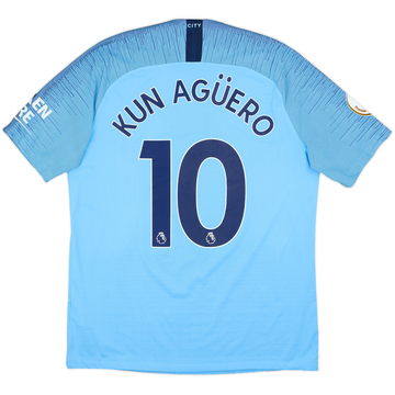 2018-19 Manchester City Authentic Home Shirt Aguero #10 - 4/10 - (L)