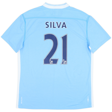 2011-12 Manchester City Home Shirt Silva #21 - 8/10 - (L)