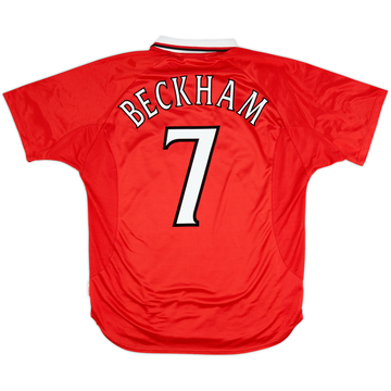 1999-00 Manchester United 'CL Winners' Shirt Beckham #7 - 8/10 - (XL)