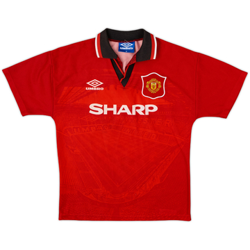 1994-96 Manchester United Home Shirt - 8/10 - (L.Boys)