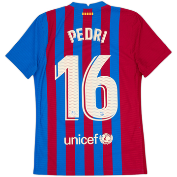 2021-22 Barcelona Authentic Home Shirt Pedri #16 - 10/10 - (S)