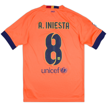 2014-15 Barcelona Away Shirt A.Iniesta #8 - 8/10 - (S)