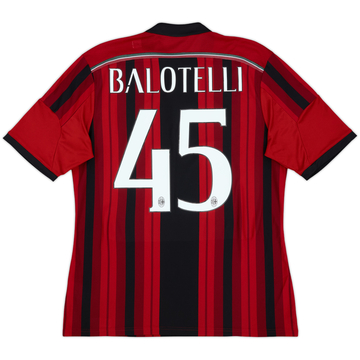 2015-16 AC Milan Home Shirt Balotelli #45 - 7/10 - (L)