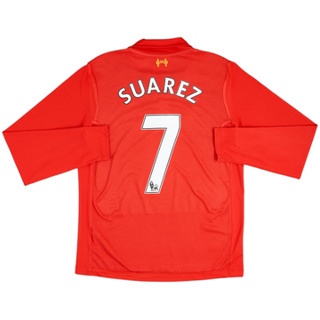 2012-13 Liverpool Home L/S Shirt Suarez #7 - 8/10 - (S)