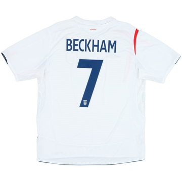 2005-07 England Home Shirt Beckham #7 - 6/10 - (XL)