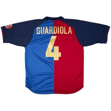 2004-05 Barcelona Nike Retro 1999-00 Shirt Guardiola #4 - 8/10 - (L)
