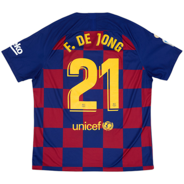 2019-20 Barcelona Home Shirt F.De Jong #21 - 8/10 - (XL)